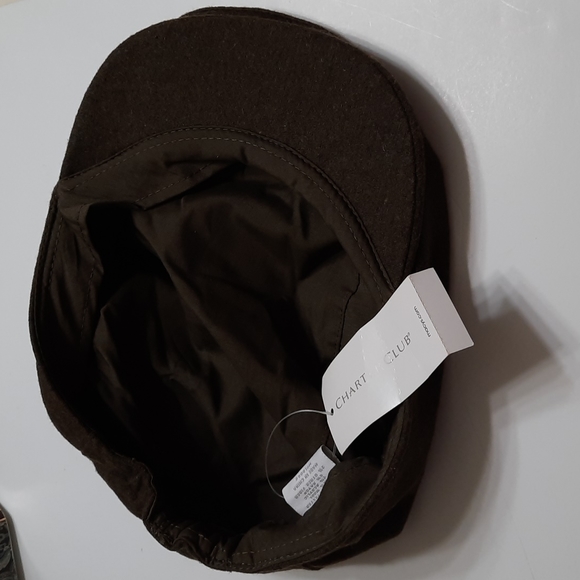 NWT CHARTER CLUB OLIVE flat snap cap No size - Picture 11 of 14